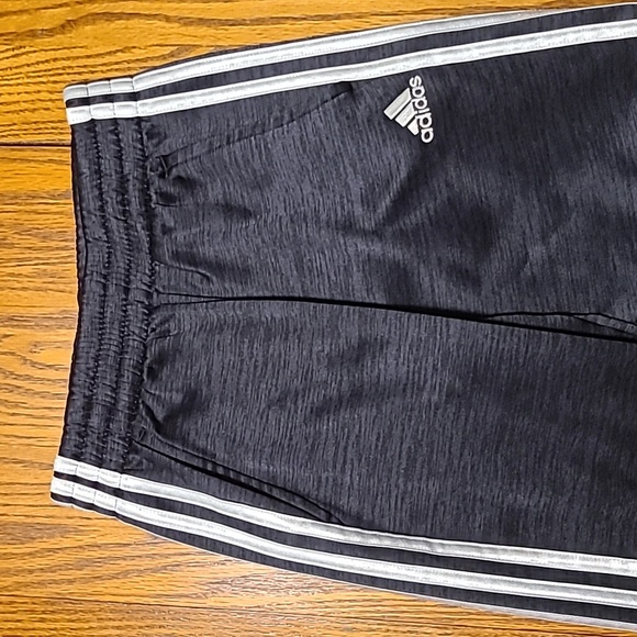 Adidas Kids Charcoal Joggers with White Stripes - Size Small - Picture 3 of 11